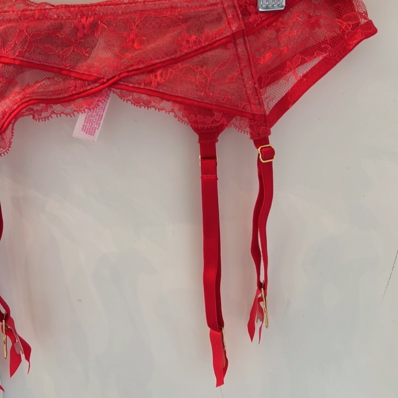 Victoria's Secret Red Lace Garter Belt Lingerie - Picture 7 of 16